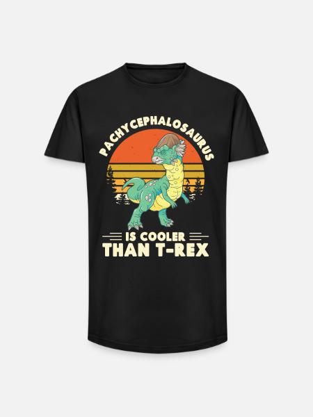 Pachycephalosaurus Costume Paleontologist Dinosaur - Long Fit Men's T-Shirt - black