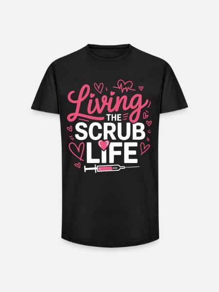 Living the Scrub Life - Long Fit Männer T-Shirt - Schwarz