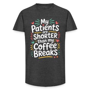 Pediatric Nurse My Patients Are Shorter Peds RN - Long Fit Männer T-Shirt - Anthrazit - Vorne - AI Model Male 185 light (185cm)