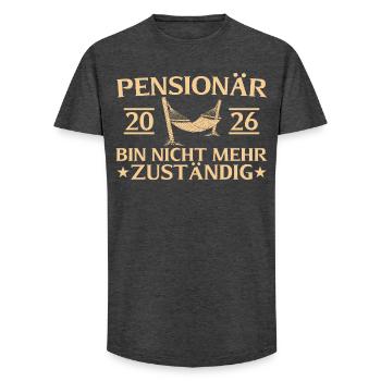 Pensionär 2026 Abschiedsgeschenk Beamter - Long Fit Männer T-Shirt - Anthrazit - Vorne - AI Model Male 185 light (185cm)