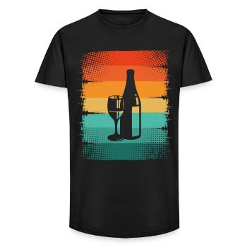 Wine - Long Fit Men's T-Shirt - black - Front - AI Model Male 185 light (185cm)