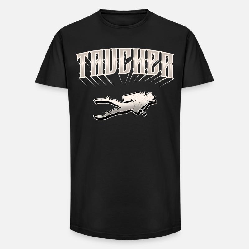 Taucher Tauchen - Long Fit Männer T-Shirt - Schwarz