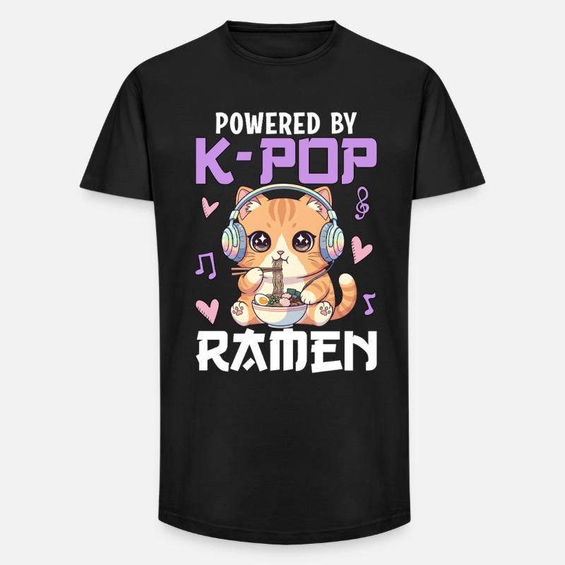 Powered By K-Pop Ramen - Long Fit Men's T-Shirt - black