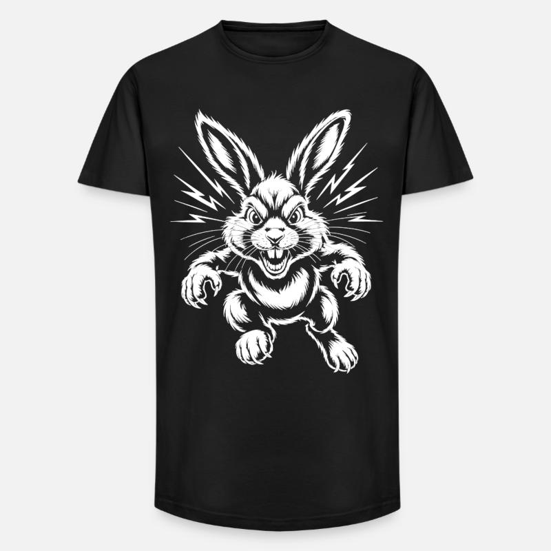 Aggressive Rabbit - Long Fit Men's T-Shirt - black
