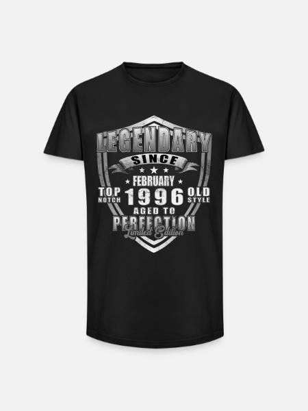 February 1996 Birthday Husband - Long Fit Men's T-Shirt - black