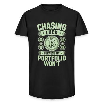 St Patricks Day Chasing Luck Because My Portfolio - Long Fit Men's T-Shirt - black - Front - AI Model Male 185 light (185cm)