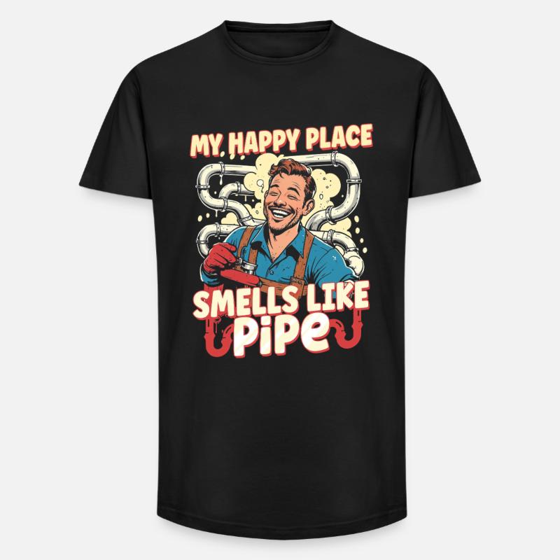 Pipe Layer Pipeline Builder - Long Fit Men's T-Shirt - black