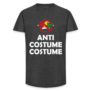 Low Costume Costume – Anti Carnival Disguise - Long Fit Men's T-Shirt - charcoal grey - Front - AI Model Male 185 light (185cm)