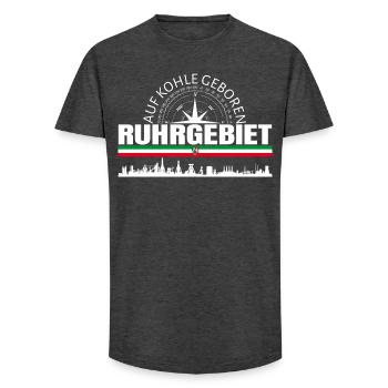 Ruhr area - Long Fit Men's T-Shirt - charcoal grey - Front - AI Model Male 185 light (185cm)
