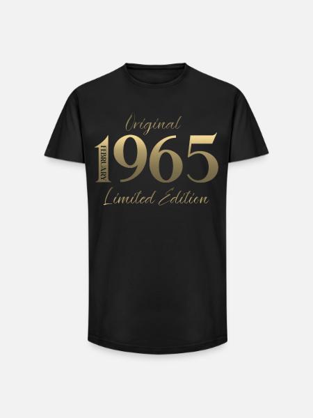 61e anniversaire février 1965 Millésime - T-shirt coupe longue homme - noir