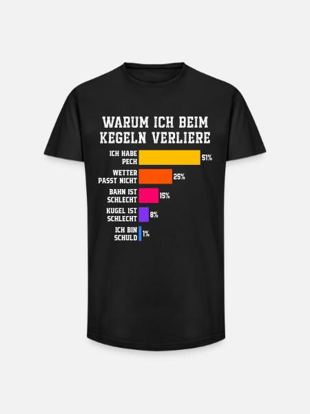 Why I lose at bowling Skittles - Long Fit Men's T-Shirt - black