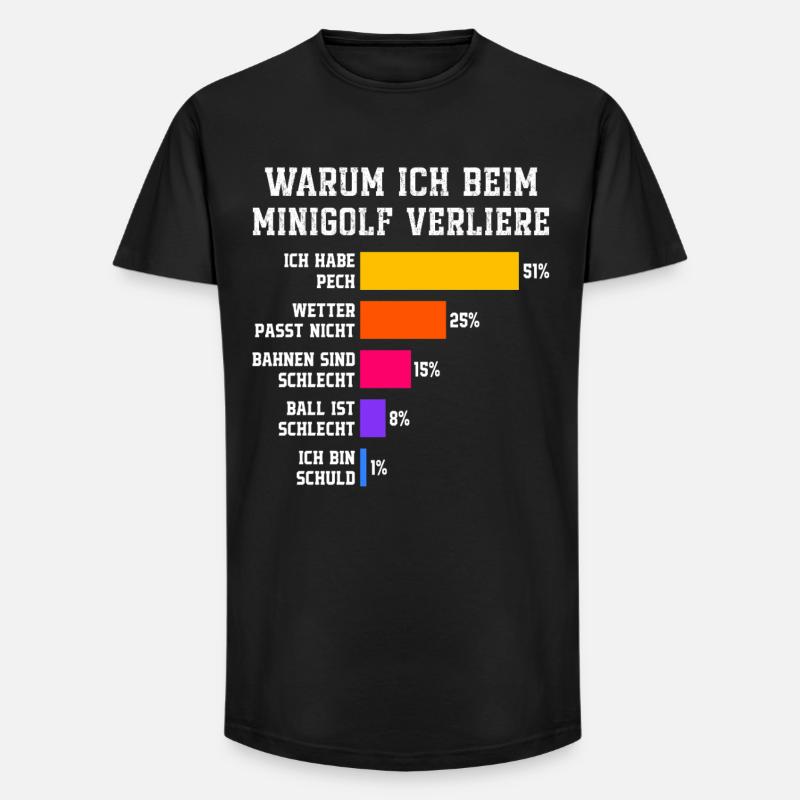 warum ich beim minigolf verliere minigolfer - Long Fit Männer T-Shirt - Schwarz