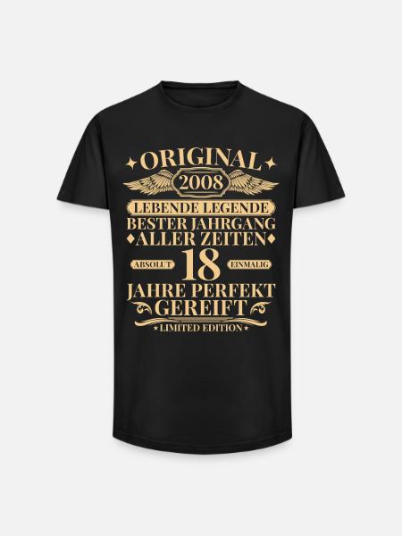 Vintage 2008 Year Legend 18-års fødselsdag - Long fit herre T-shirt - sort