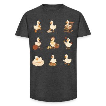 Lustige Häkelenten, Häkelliebhaber, Garnliebhaber - Long Fit Männer T-Shirt - Anthrazit - Vorne - AI Model Male 185 light (185cm)