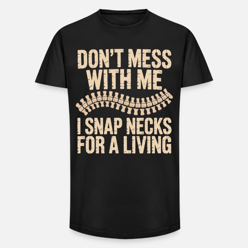 Dont Mess With Me Zip Neck - Long Fit Männer T-Shirt - Schwarz