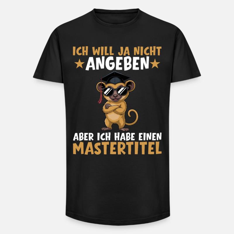 Mastertitel Studium bestanden Masterprüfung - Long Fit Männer T-Shirt - Schwarz