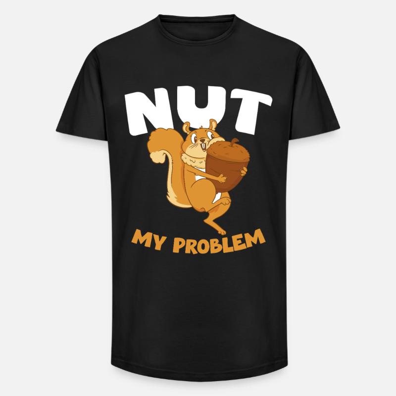 NUT MY PROBLEM Eichhörnchen - Long Fit Männer T-Shirt - Schwarz