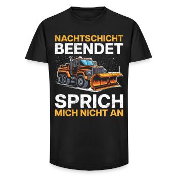 Winter service NIGHT SHIFT FINISHED Fun - Long Fit Men's T-Shirt - black - Front - AI Model Male 185 light (185cm)