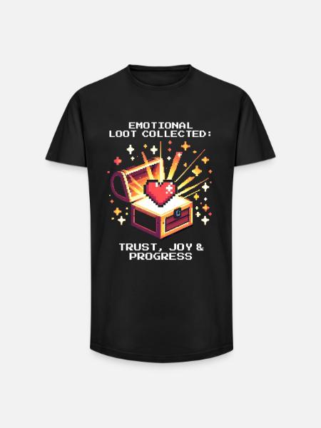 Butin émotionnel | Progrès en travail social - T-shirt coupe longue homme - noir