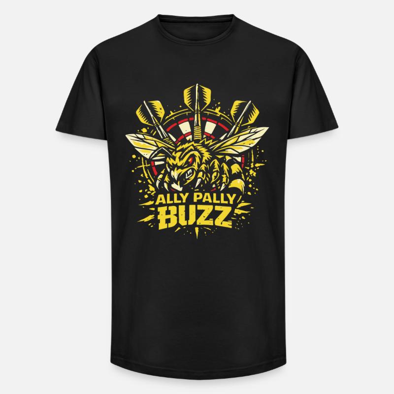 Ally Pally Buzz | Dart Biene  - Long Fit Männer T-Shirt - Schwarz