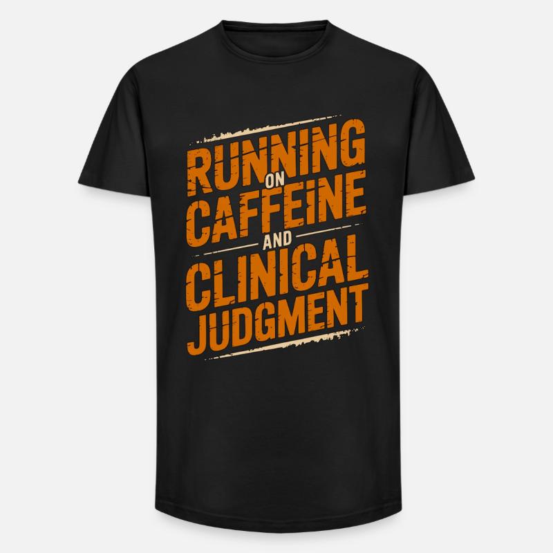 Nurse Practitioner Running On Caffeine Nursing - Long Fit Männer T-Shirt - Schwarz