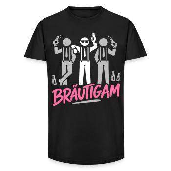 Bräutigam T-Shirt JGA Männer Junggesellenabschied - Long Fit Männer T-Shirt - Schwarz - Vorne - AI Model Male 185 light (185cm)