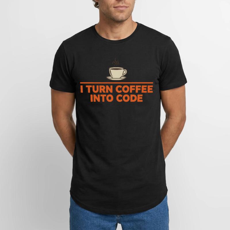 Je transforme le café en code – Programmer Retro T-shirt coupe longue homme
