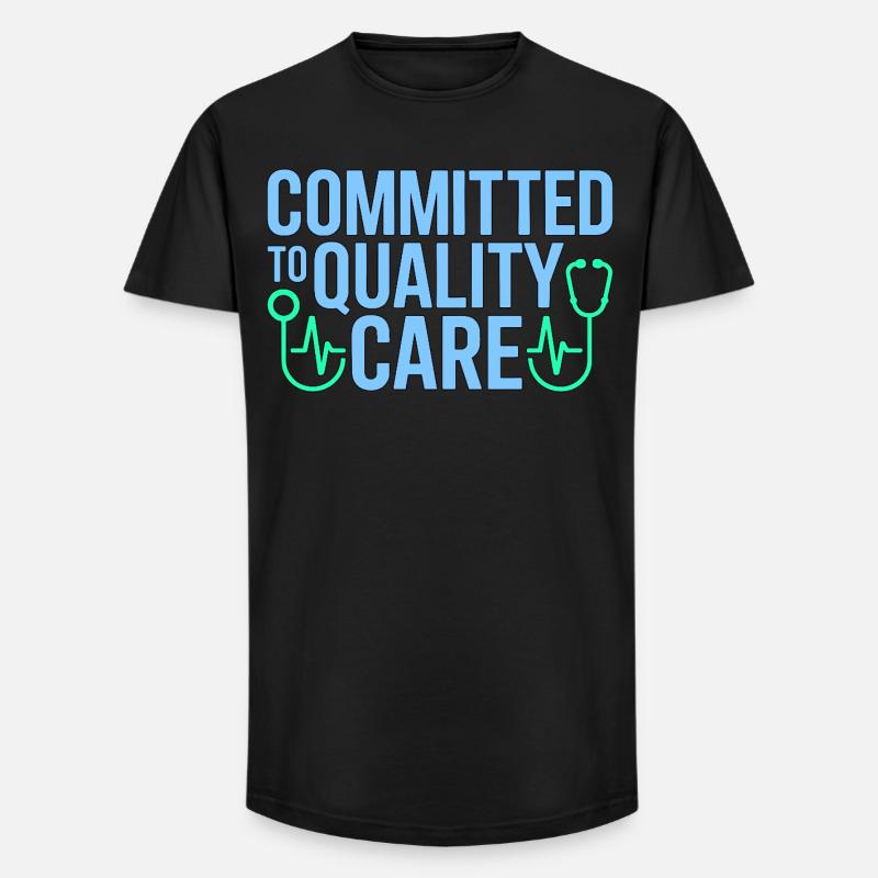 Nurse Practitioner Committed To Quality Nursing - Long Fit Men's T-Shirt - black