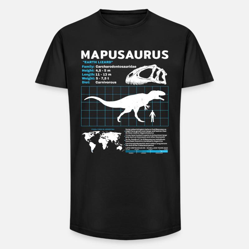 Fiche d’information sur Mapusaurus - T-shirt coupe longue homme - noir