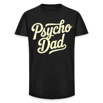 Psycho Dad Vintage Script - Long Fit Men's T-Shirt - black - Front - AI Model Male 185 light (185cm)