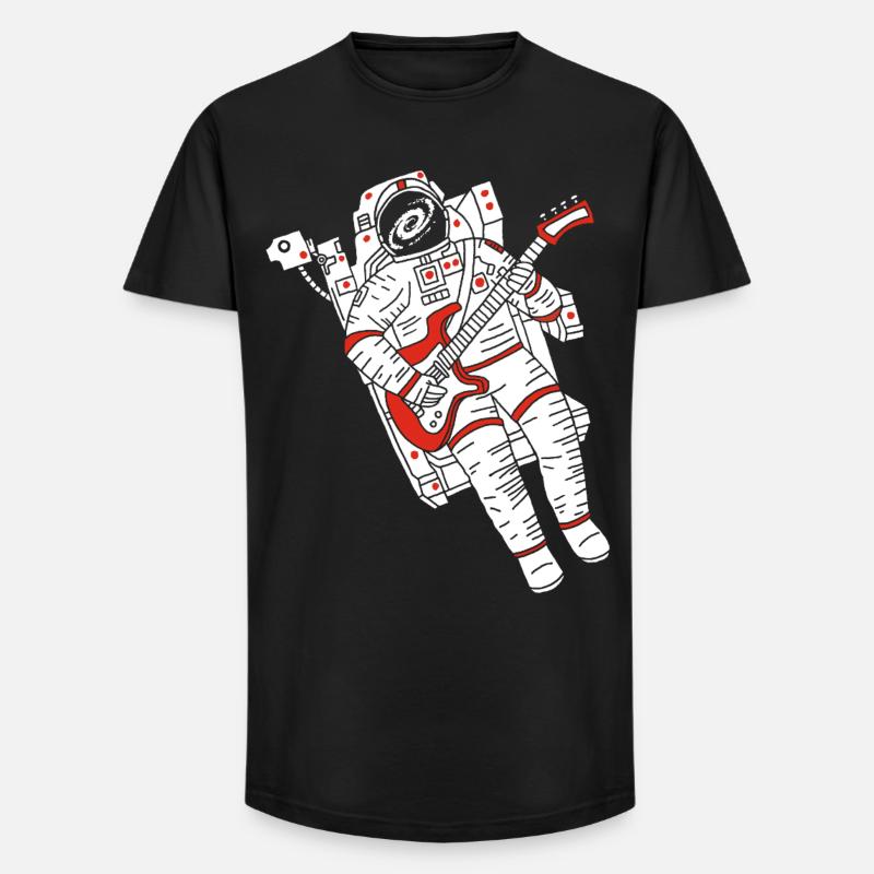 Astronautengitarrist - Long Fit Männer T-Shirt - Schwarz
