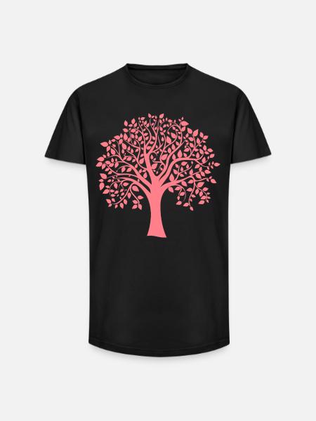 Icon Red Jumbo Tree Print Silhouette - Long Fit Men's T-Shirt - black