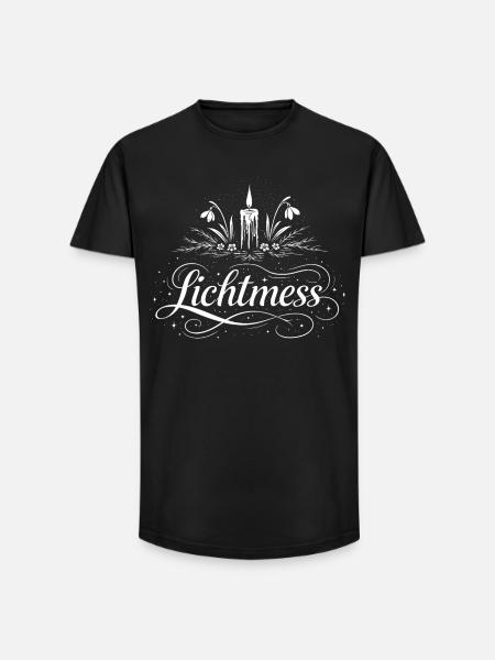 Candlemas Candle & Snowdrop Symbol - Long Fit Men's T-Shirt - black