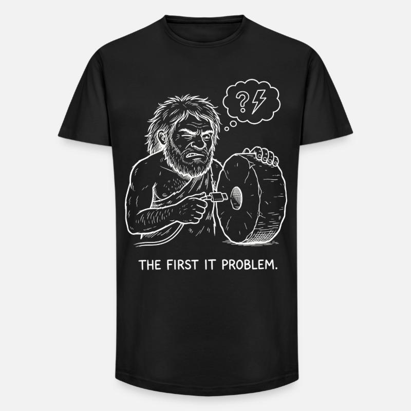 The First IT Problem - Long Fit Männer T-Shirt - Schwarz