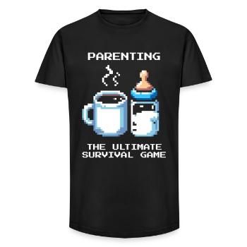 Parenting: Ultimate Survival | Parents - Long Fit Men's T-Shirt - black - Front - AI Model Male 185 light (185cm)