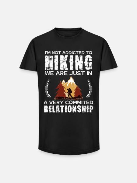 Hiking Commitment Tee Design - Long Fit Männer T-Shirt - Schwarz