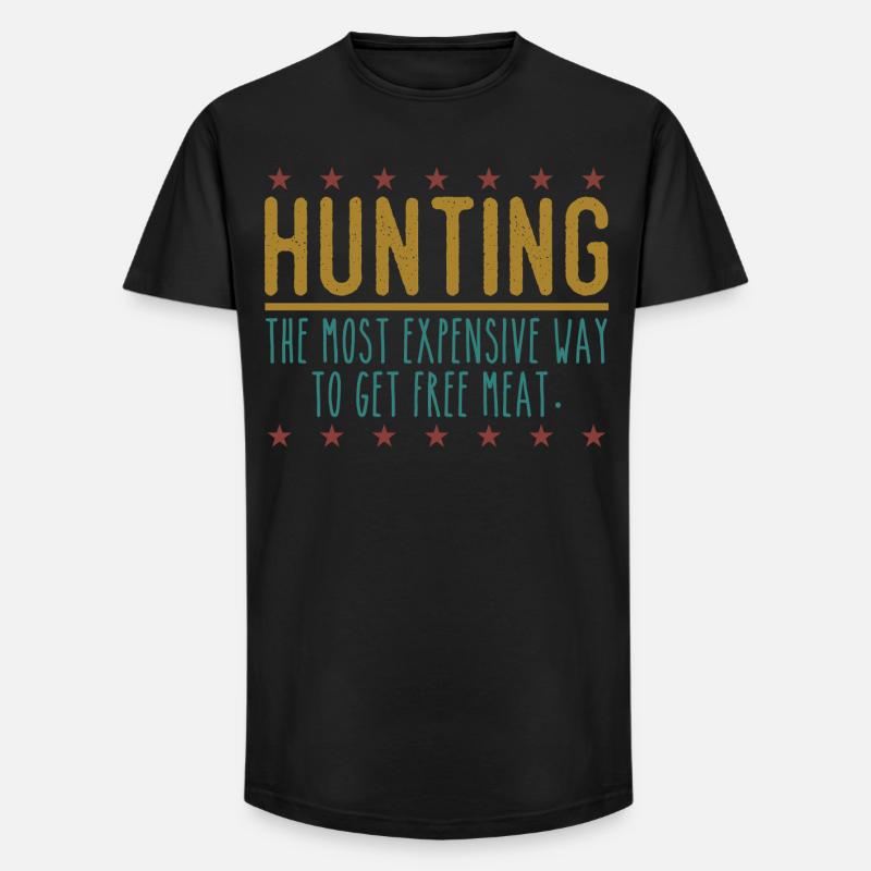 Jäger Lustiger Spruch – Gratis Fleisch Design - Long Fit Männer T-Shirt - Schwarz