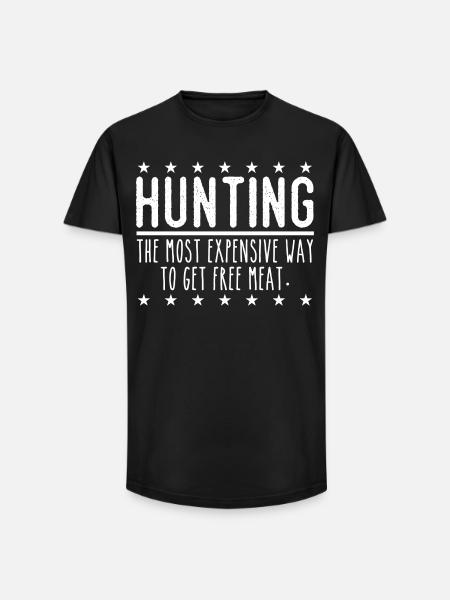 Hunter Funny Saying – Free Meat Design - Long Fit Men's T-Shirt - black