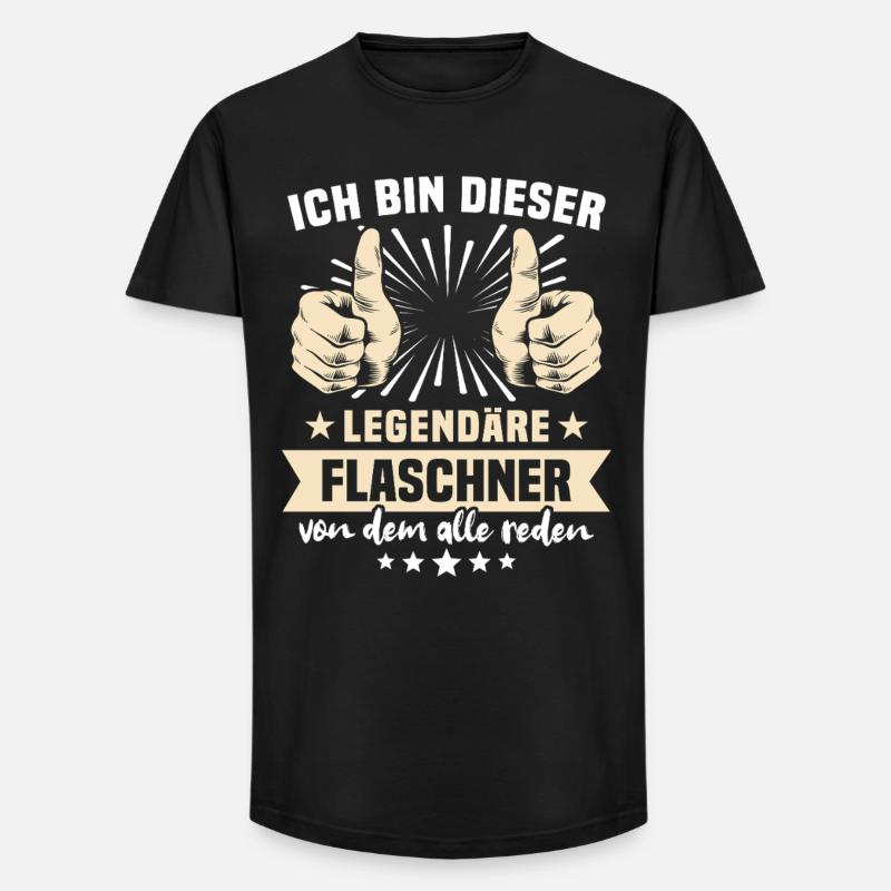 Flaschner Sprüche - Long Fit Männer T-Shirt - Schwarz