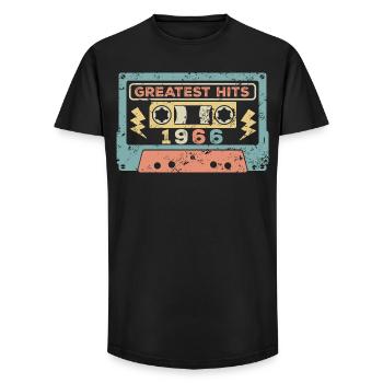Millésime 1966 - T-shirt coupe longue homme - noir - Devant - AI Model Male 185 light (185cm)