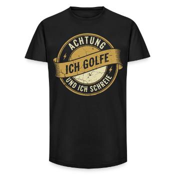Achtung ich golfe und ich schreie - Long Fit Männer T-Shirt - Schwarz - Vorne - AI Model Male 185 light (185cm)