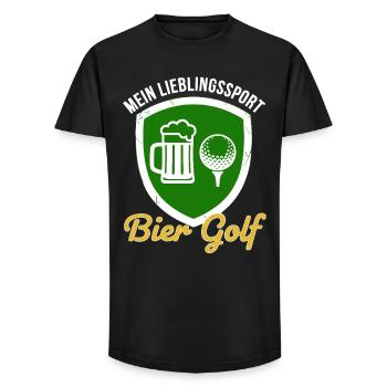 My favourite sport: beer, golf - Long Fit Men's T-Shirt - black - Front - AI Model Male 185 light (185cm)
