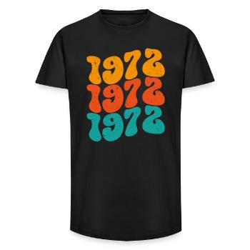 Vintage 1972 - Long Fit Men's T-Shirt - black - Front - AI Model Male 185 light (185cm)