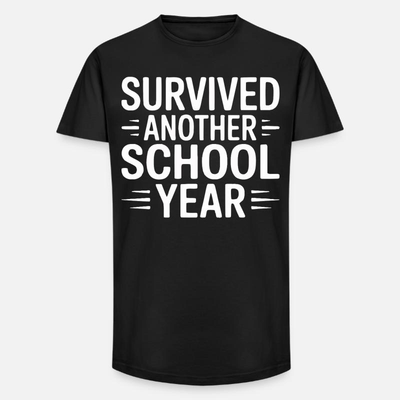 Survived Another School Year Design - Long Fit Männer T-Shirt - Schwarz