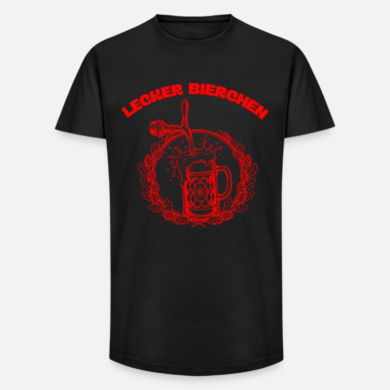 Lustiges Bier Geschenk – „Lecker Bierchen“ - Long Fit Männer T-Shirt - Schwarz