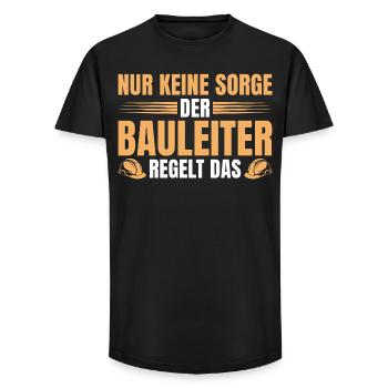 Bauleiter regelt das - Hausbau Bauherr - Long Fit Männer T-Shirt - Schwarz - Vorne - AI Model Male 185 light (185cm)