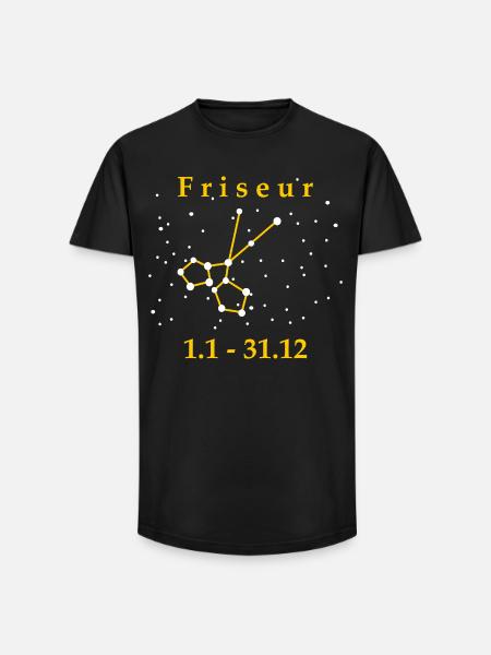 Coiffeur Zodiac Cadeau Coiffeur - T-shirt coupe longue homme - noir
