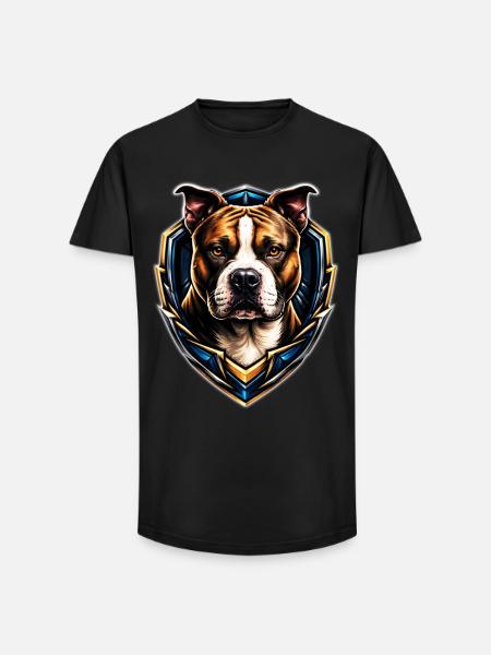 American Staffordshire Head - Long Fit Men's T-Shirt - black