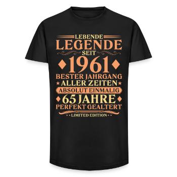 1961 Vintage Absolutely Unique 65th Birthday - Long Fit Men's T-Shirt - black - Front - AI Model Male 185 light (185cm)