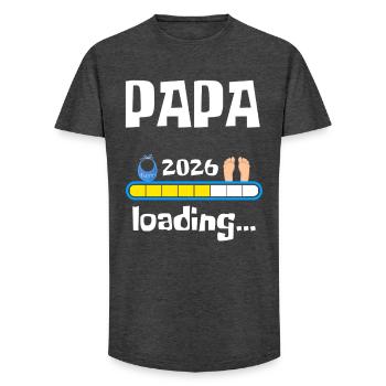 Papa 2026 Loading - Long Fit Männer T-Shirt - Anthrazit - Vorne - AI Model Male 185 light (185cm)